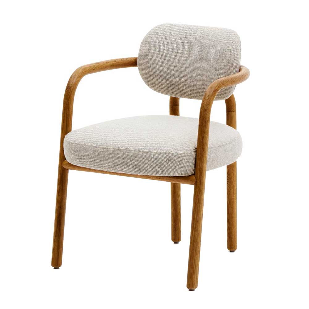 Skandi Designstuhl in Beige Chenille - Gracelino