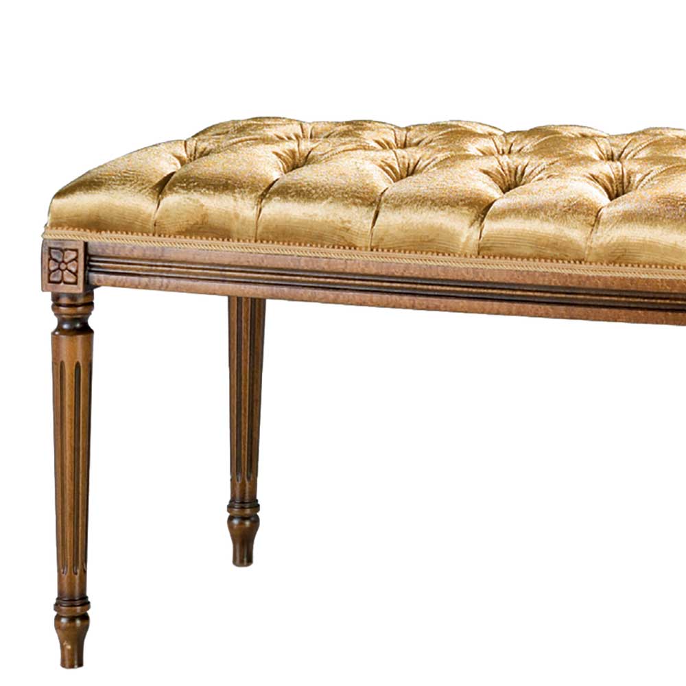 Polsterbank Bettbank in Gold & Buche Braun - Machipo