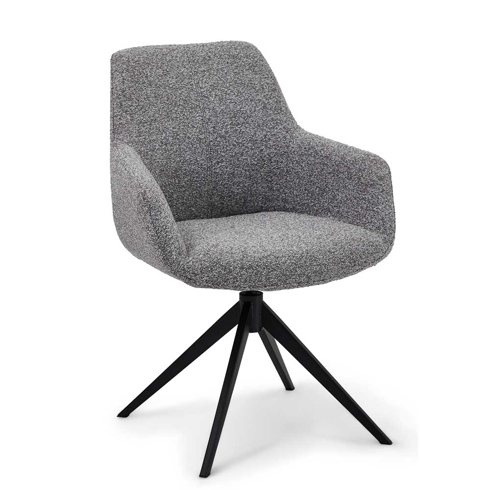 Tischsessel in Grau Boucle - Valines (2er Set)