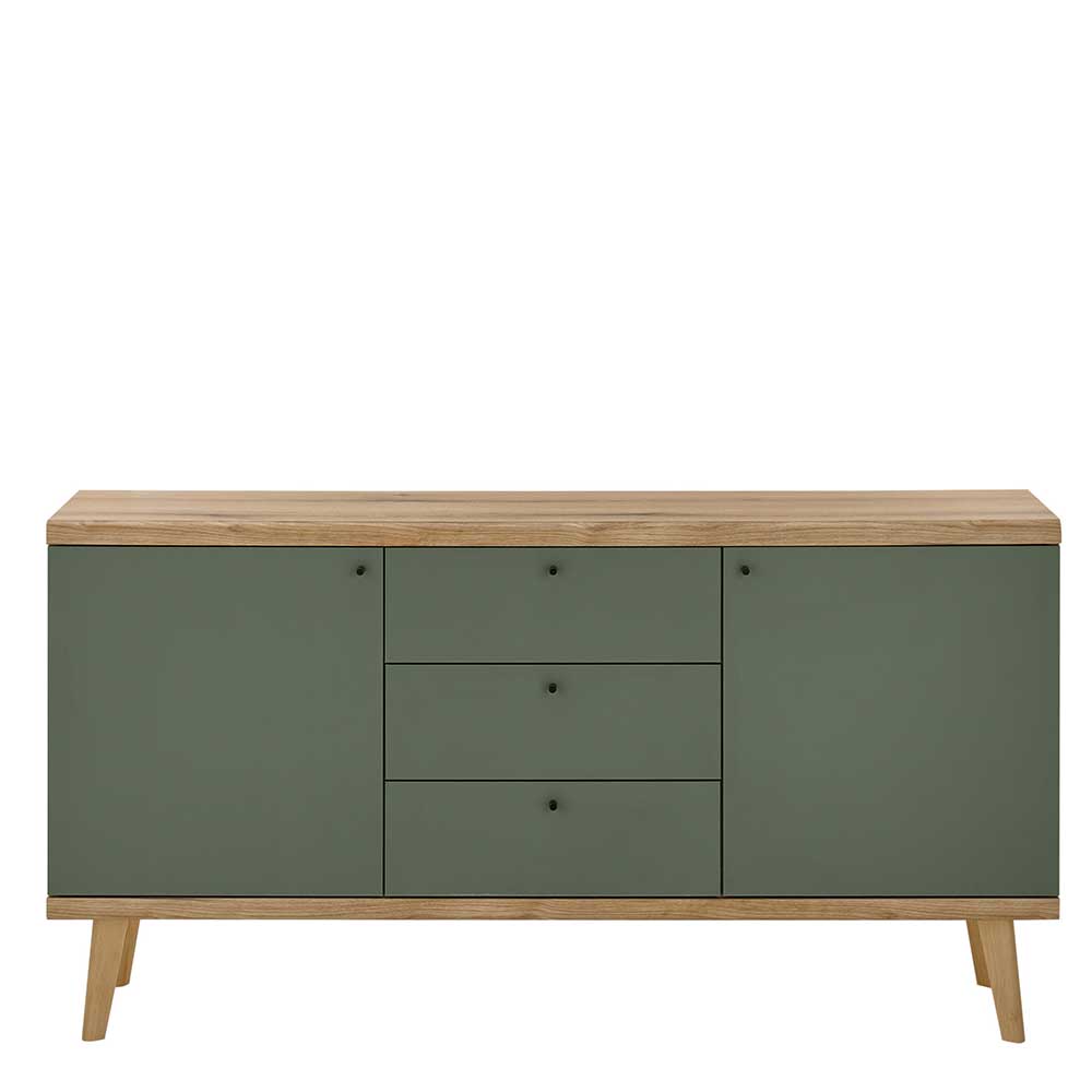Sideboard in Graugrün & Wildeiche - Oliva
