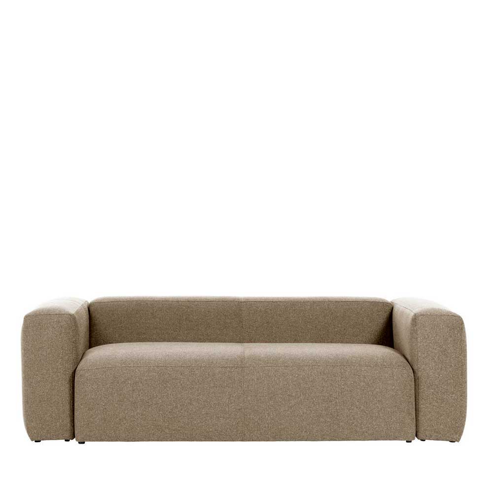 Chenille Wohnzimmersofa in Beige - Crenada
