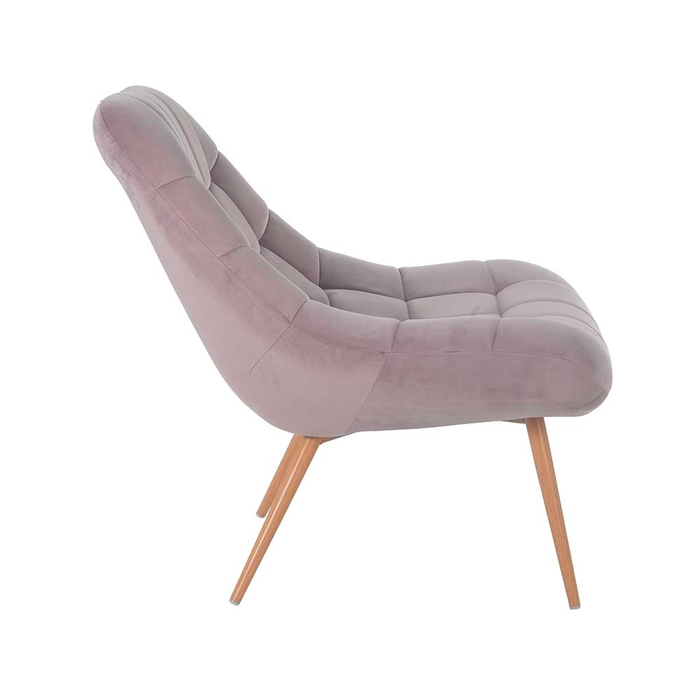 Moderner TV Sessel in Rosa Samtstoff - Montreal