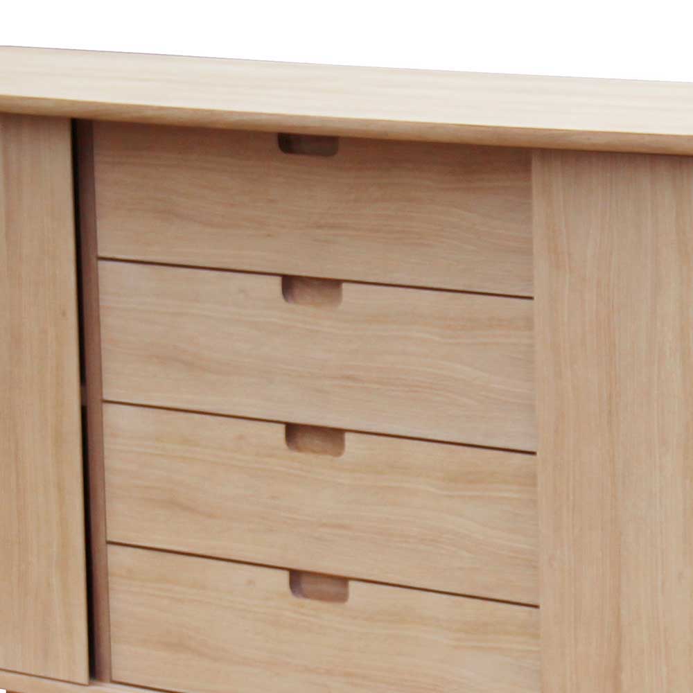 Eiche Bianco Sideboard mit vier Schubladen und integrierten Griffmulden – Saimoon