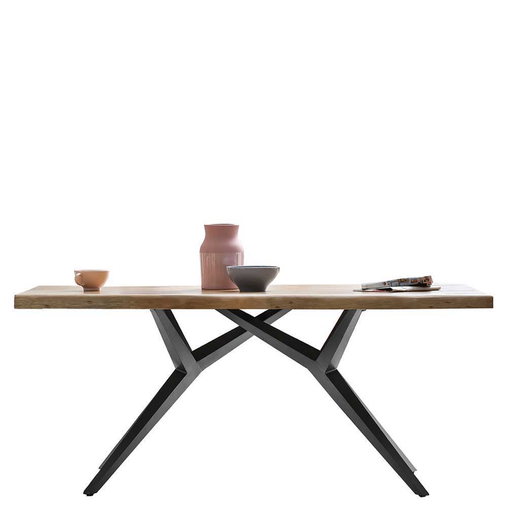 Mangoholz Esstisch mit Designgestell - Saluvera