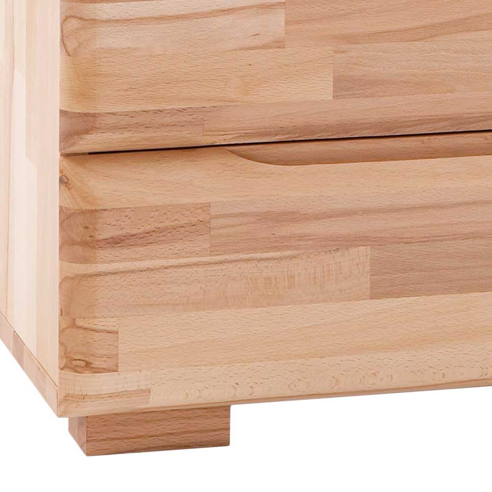 Doppelbett Set Junetega aus Massivholz Kernbuche geölt (dreiteilig)