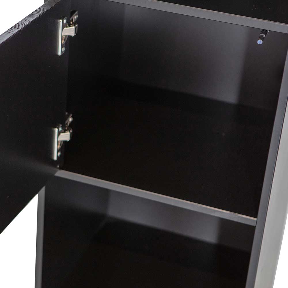 40x210x40 Standregal in Schwarz aus Kiefer - Niwidus