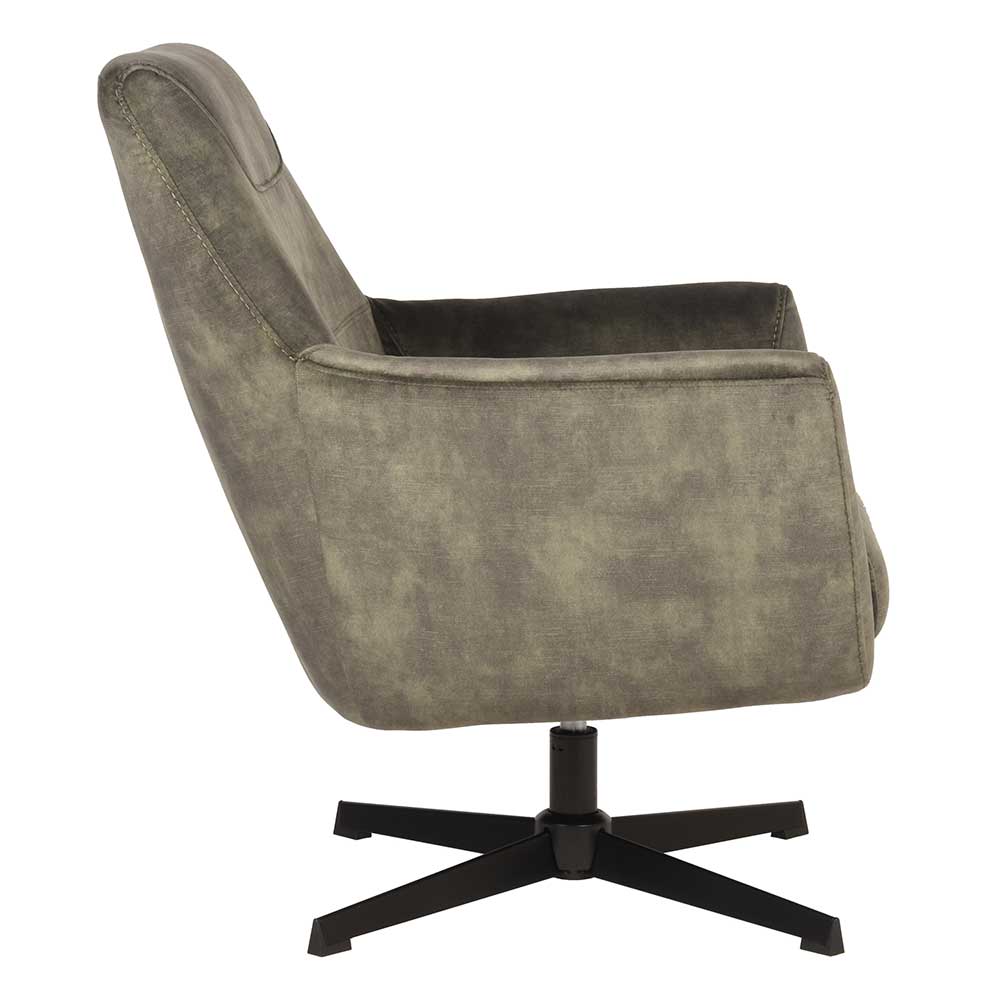 Wohnzimmer Velours Drehsessel in Dunkelgrün - Pluro
