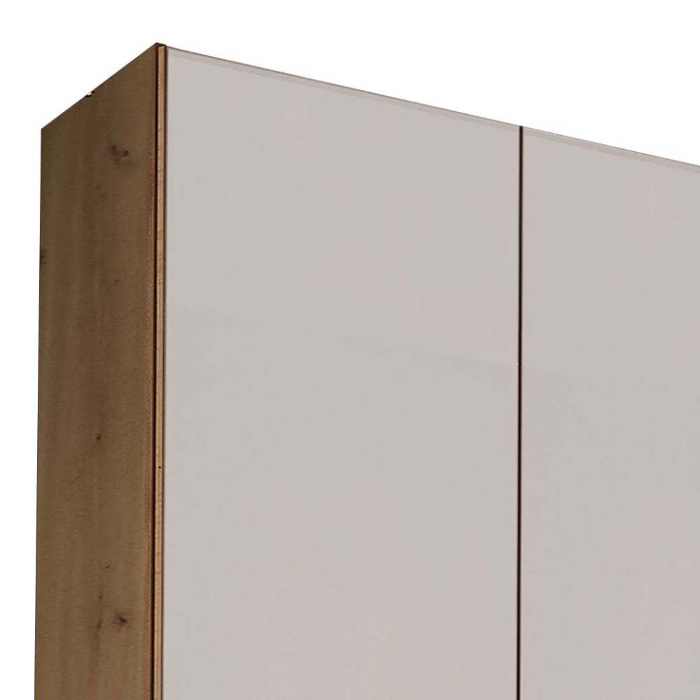 4-türiger Kleiderschrank mt weißer Glasfront - Crucav