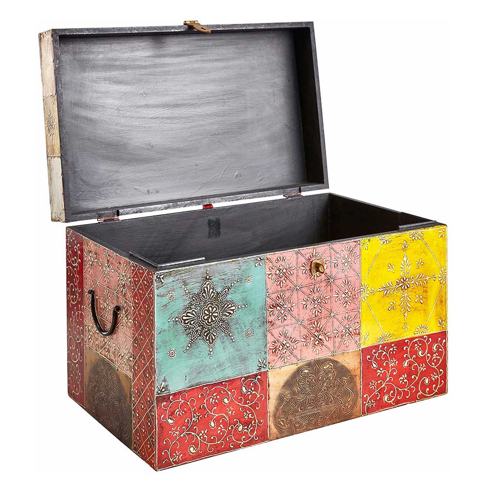 Bunte Holztruhe im Orientalischen Stil - Lilano