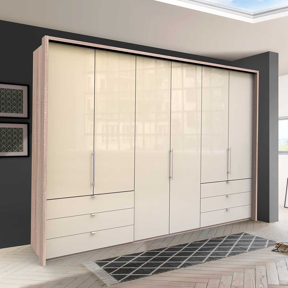 Moderner Schlafzimmerschrank mit Metallgriffen - Rativian