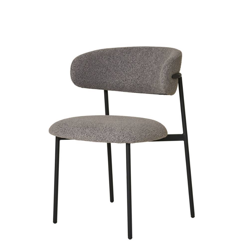 Boucle Polsterstuhl im Skandi Design - Tornado (2er Set)