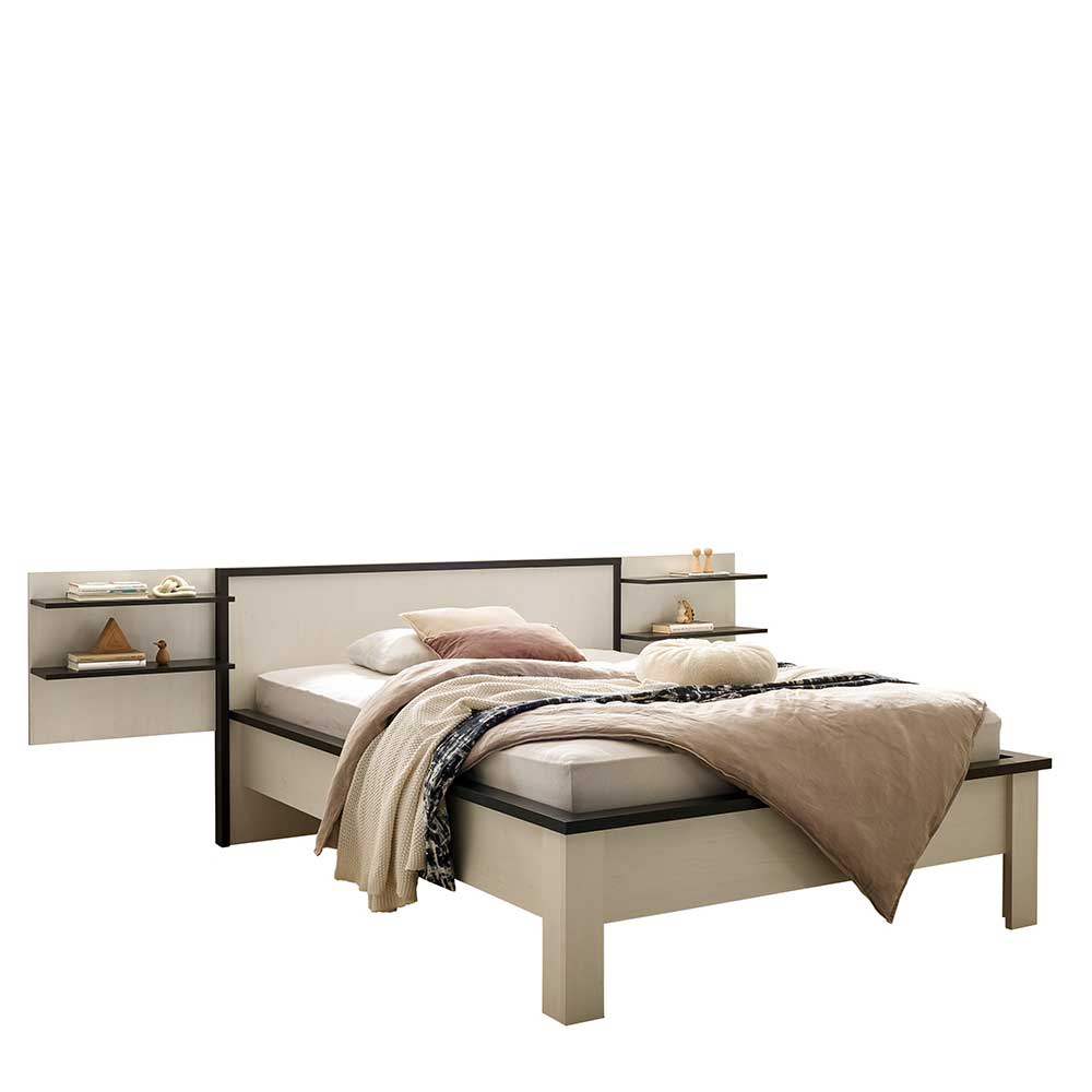 Bett in 140x200 mit Ablagen - Tramos (dreiteilig)