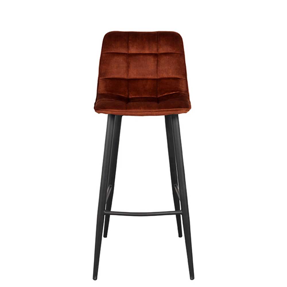 Velours Barstühle mit 78 cm Sitzhöhe - Geromes (2er Set)