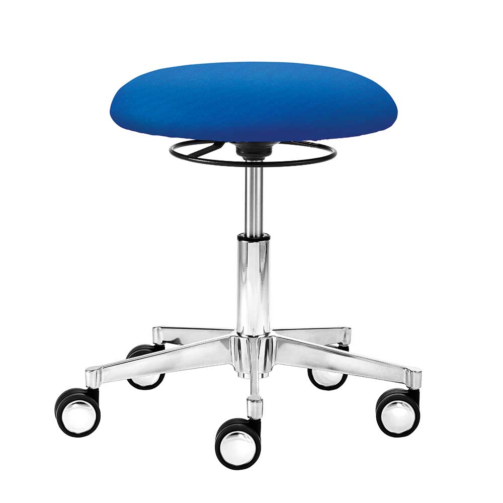 Webstoff Arbeitsdrehhocker in Blau - Lindos