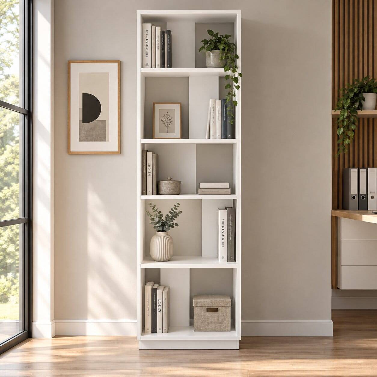 Weißes Designregal aus Stahl - Flentura