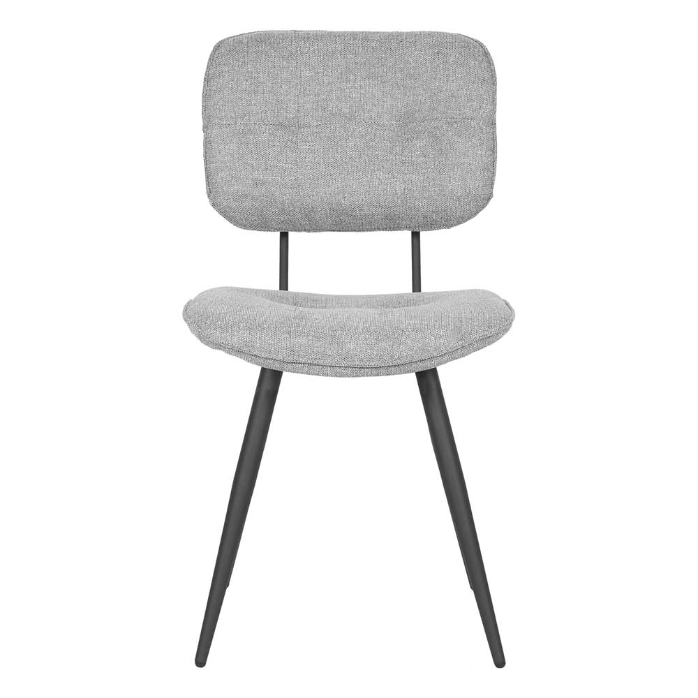Gepolsterter Essstuhl in Grau Webstoff - Tessina (2er Set)