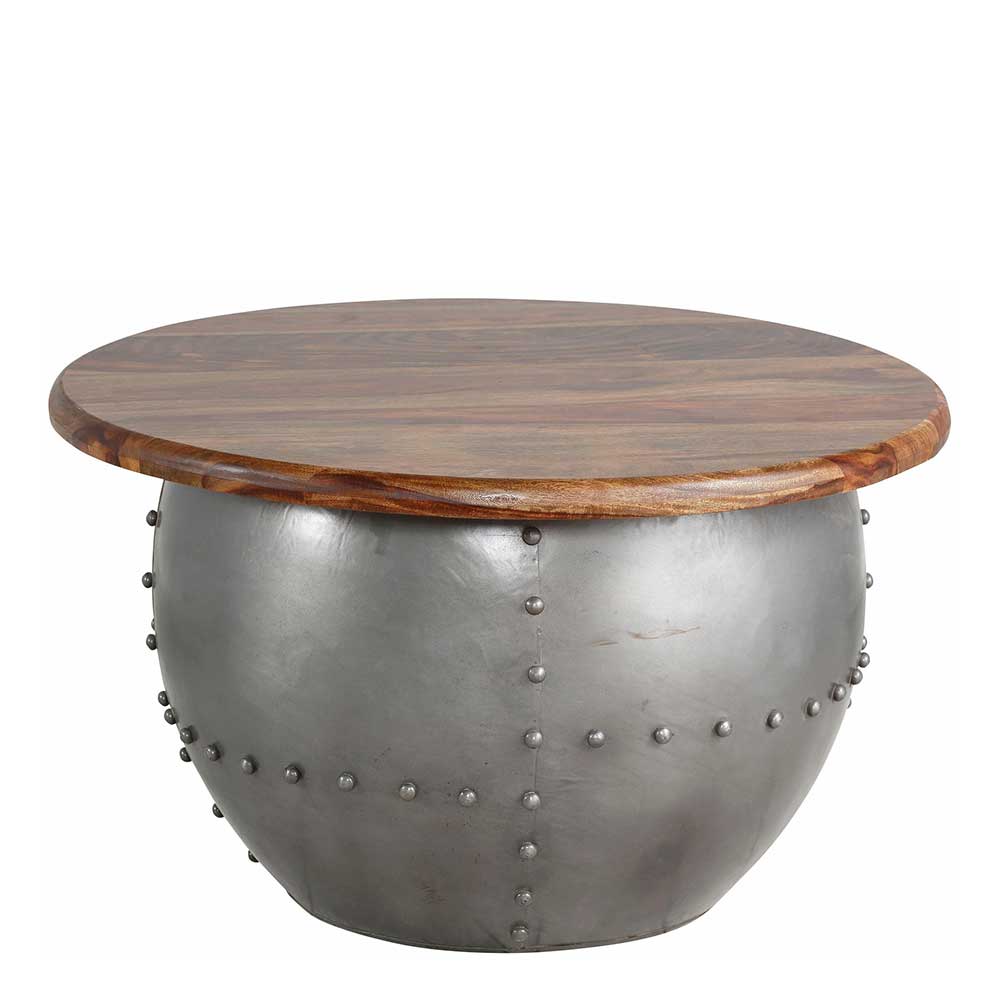 Trommelform Designtisch mit Metallfuß - Marlena