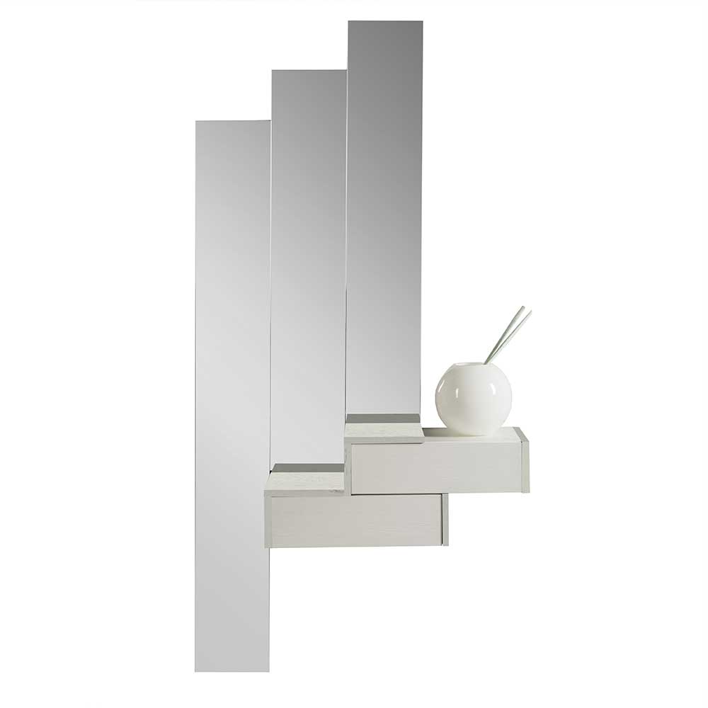 Vierteilige Design Konsole und Spiegelkombination in Weiß mit gestufter Anordnung für moderne Eingangsbereiche – Maccles