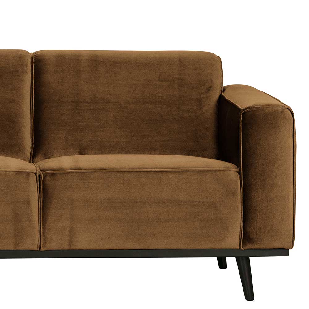 3-Sitzer Samtsofa in Honig Gelb - Flakes