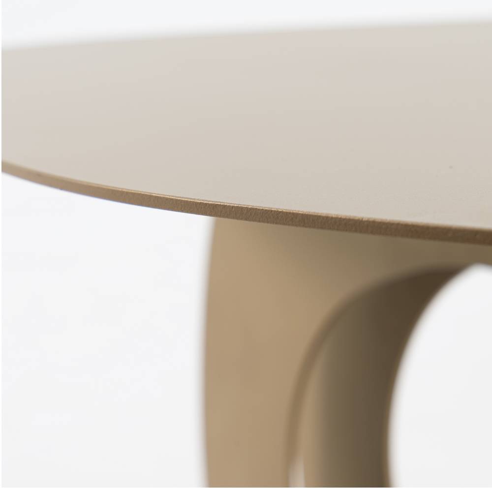 Pulverbeschichtete Tischplattenkante des champagnerfarbenen Design-Couchtisches – Rapinus