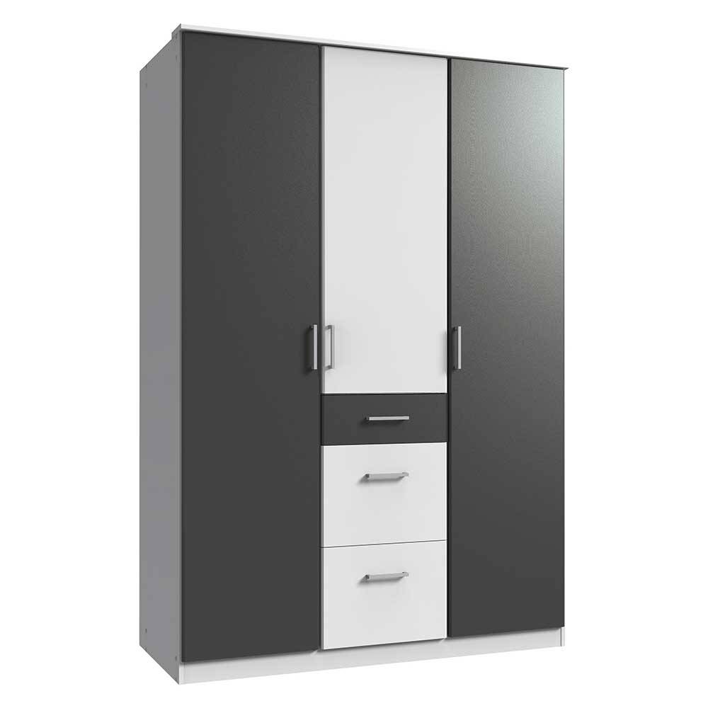 Moderner Kleiderschrank in Weiß mit Dunkelgrau - Vanila