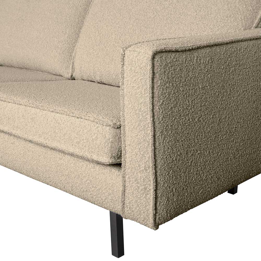 Dreisitzer Couch aus Boucle in Beige - Glamoure