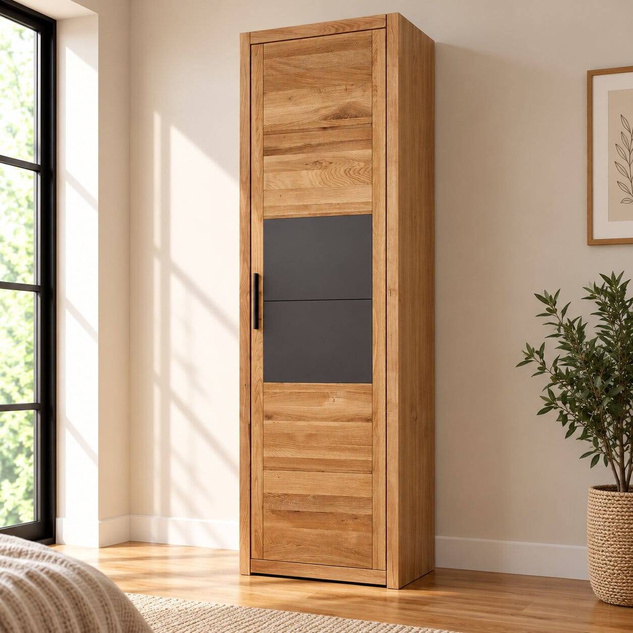Schmaler Kleiderschrank aus Wildeiche - Zaisan