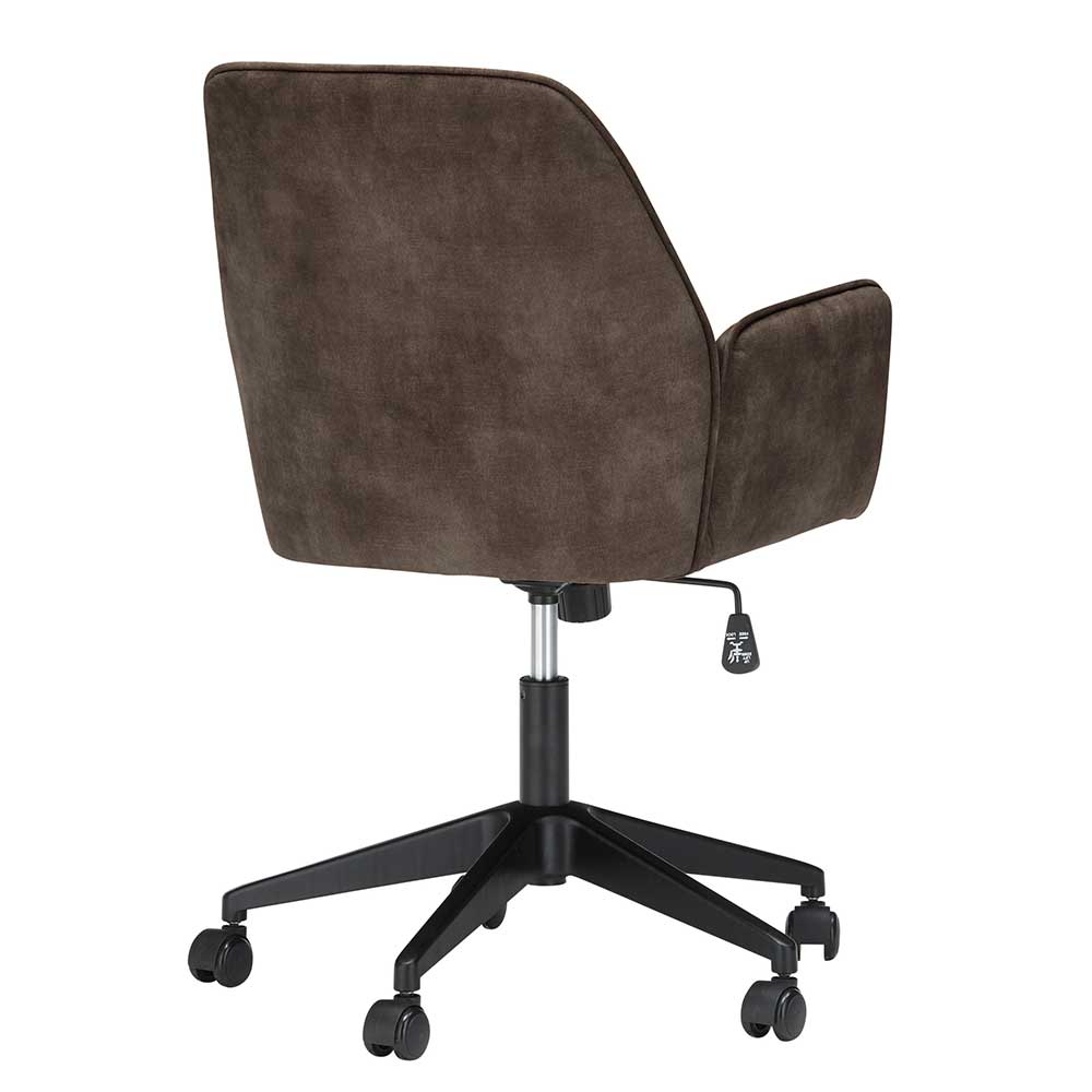 Office Drehstuhl aus Velours in Anthrazit - Pradisio