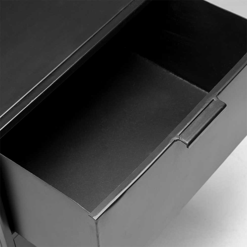 40x50x35 Metall Nachtkommode in Schwarz - Magde