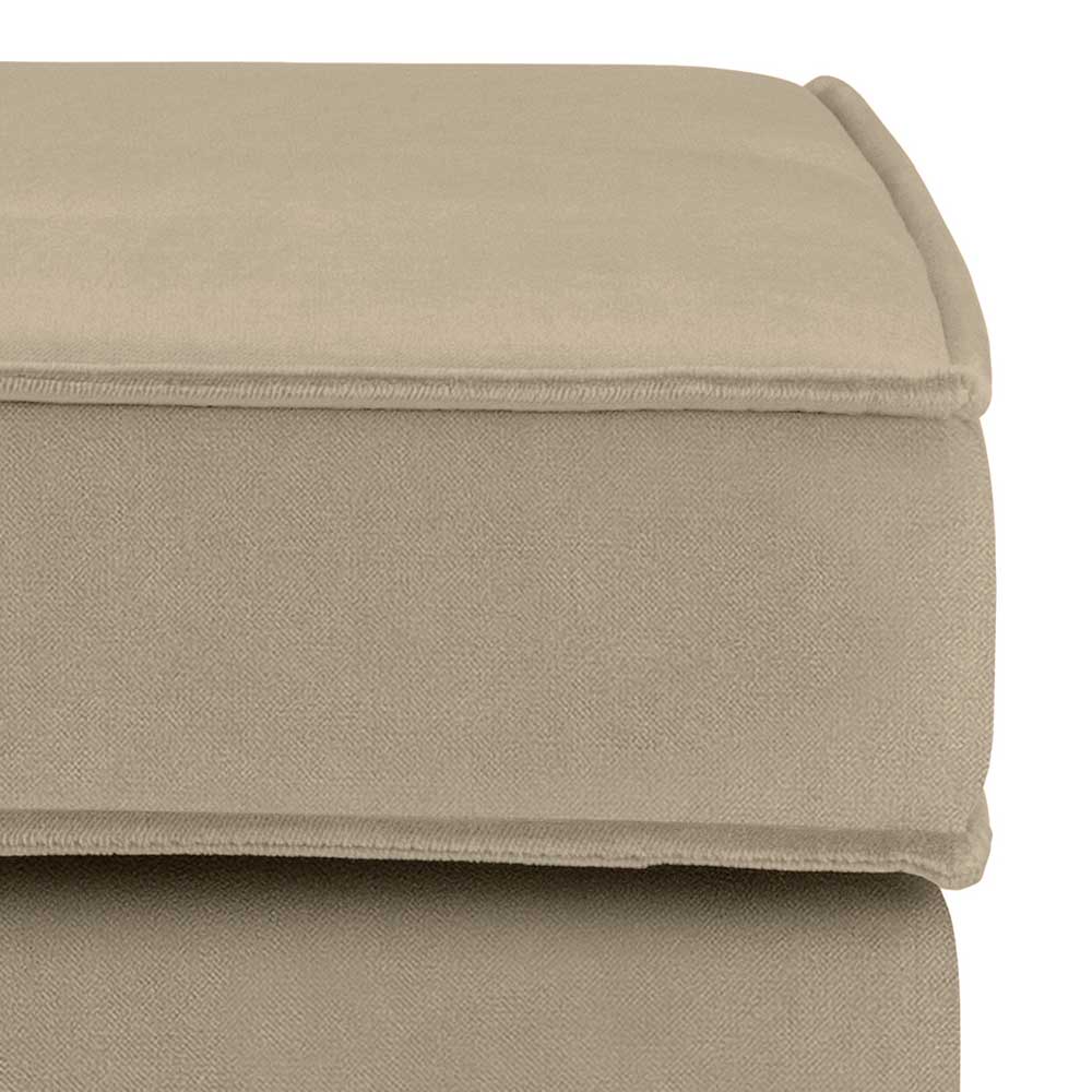 Khaki Samt Polsterhocker Kissenbezug mit feiner Naht – Afeiro