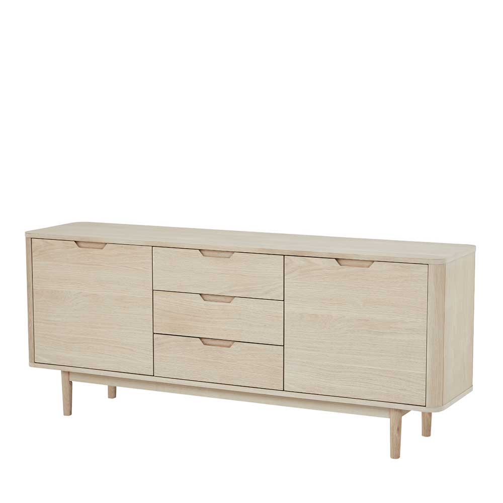 Scandi Chic Sideboard in Eiche Weiß - Rosanna