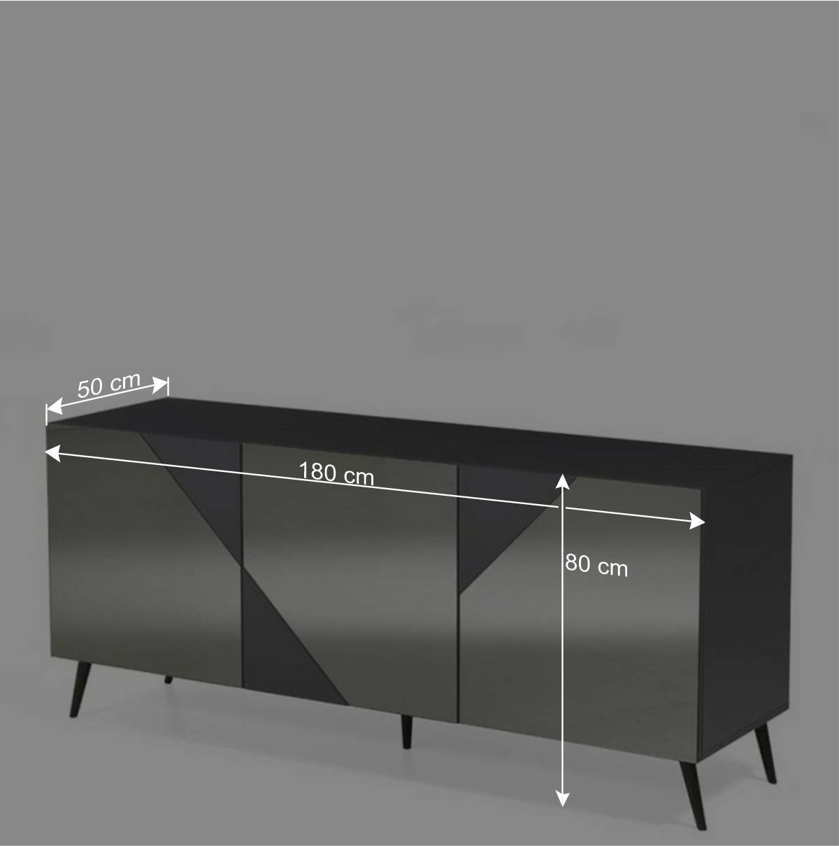 Sideboard teilweise mit Spiegelglas beschichtet - Razepta I