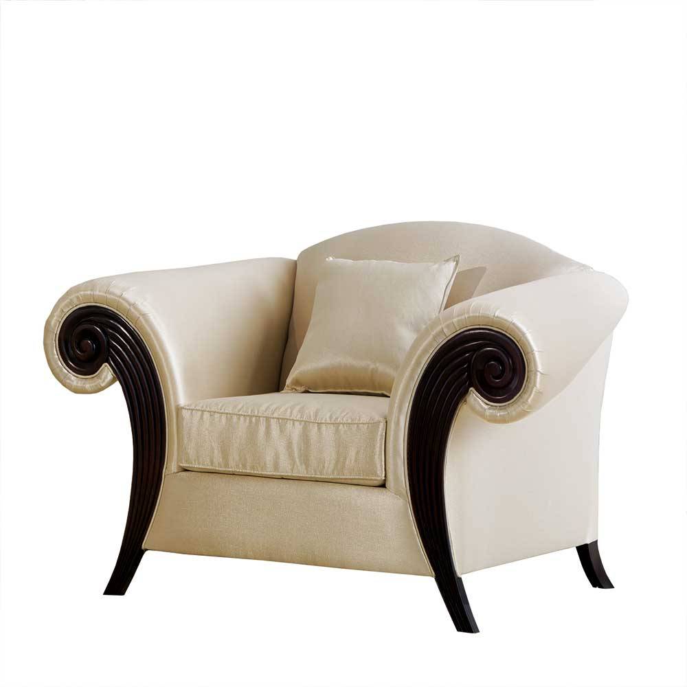 Edler Polstersessel aus Webstoff in Beige - Ghaz