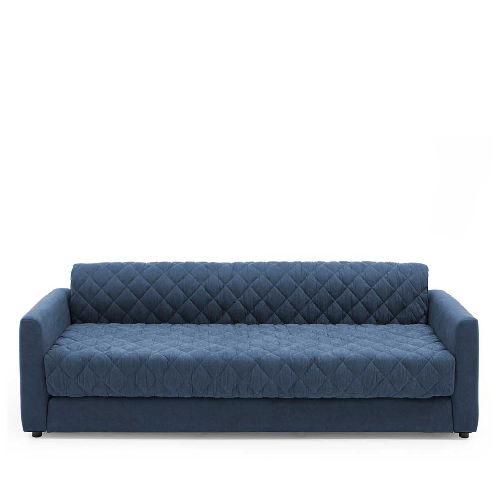 Blaue Bettcouch mit Taschenfederkern H2 - Vokoz