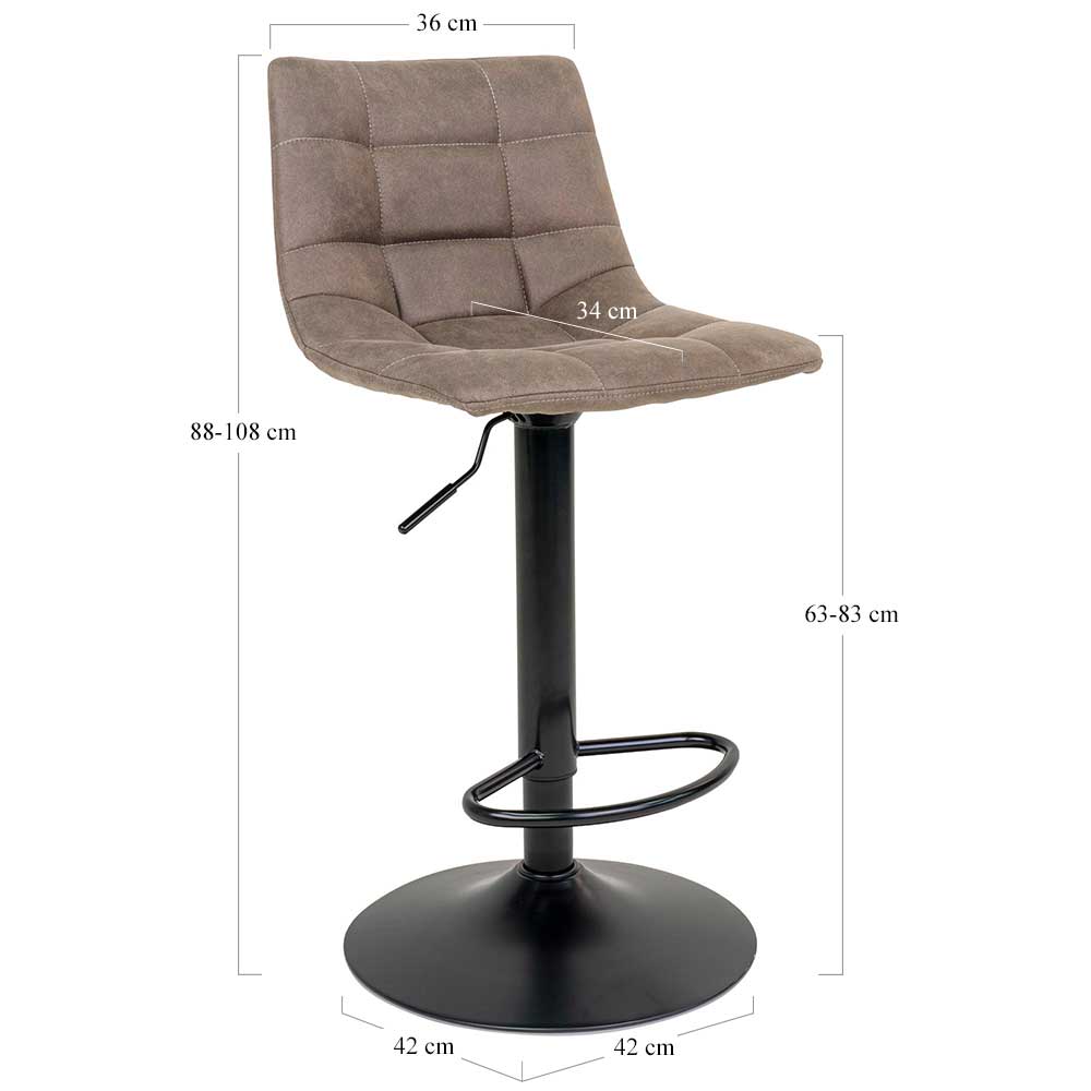 Hellbraune Barstühle höhenverstellbar - Ofmany (2er Set)