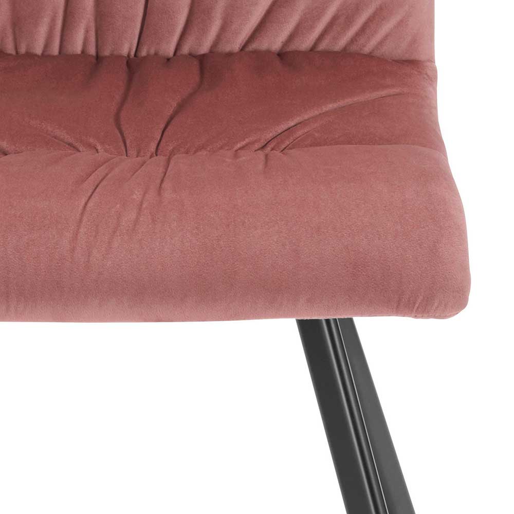 Stühle in Altrosa Samtstoff - Henvic (2er Set)