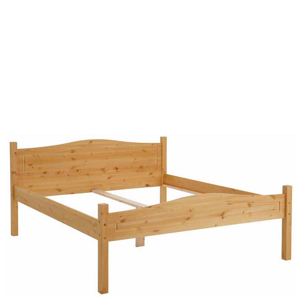 Leeres Holzbettgestell aus Massivholz Kiefer für das Schlafzimmer – Verwego