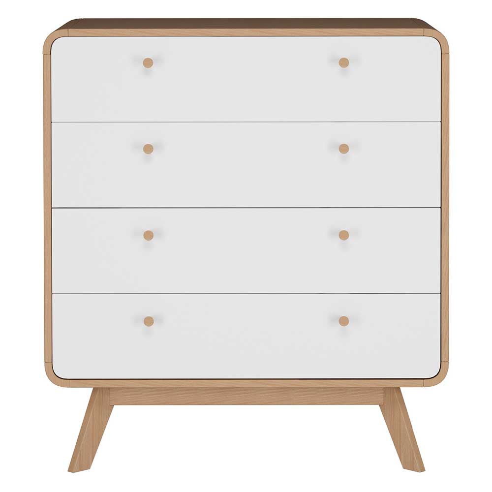 80x88x39cm Scandi Kommoder in Weiß & Natur - Jendren