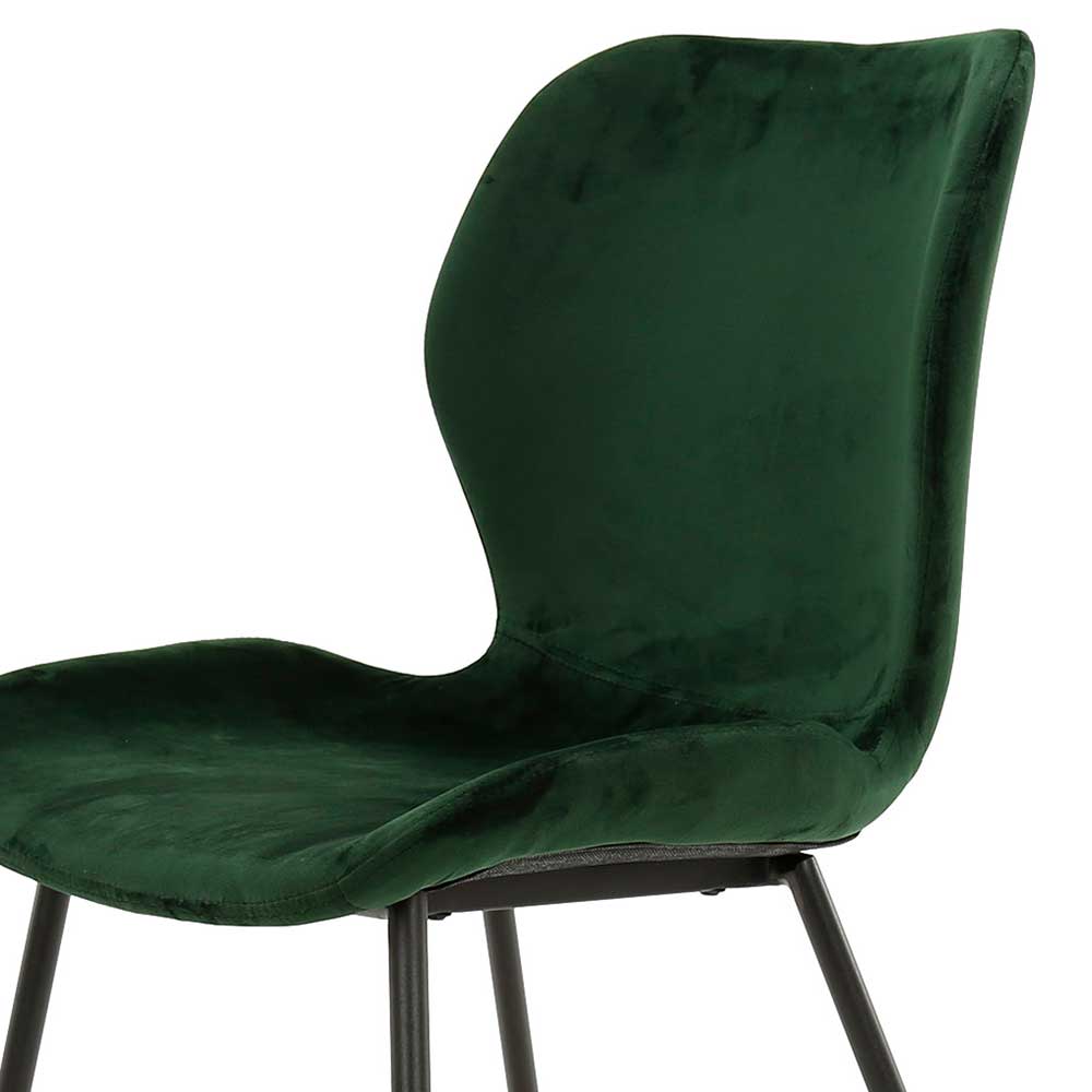 Elegante Polsterstühle in Dunkelgrün - Asprecca (4er Set)