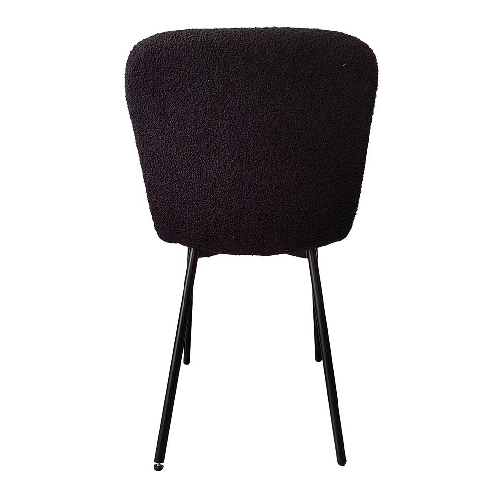 Boucle Schalenstuhl in Schwarz - Vintaco (4er Set)