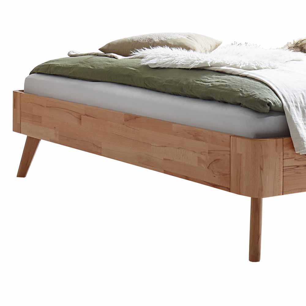 Mid Century Holzbett Lakohoma aus Kernbuche natur