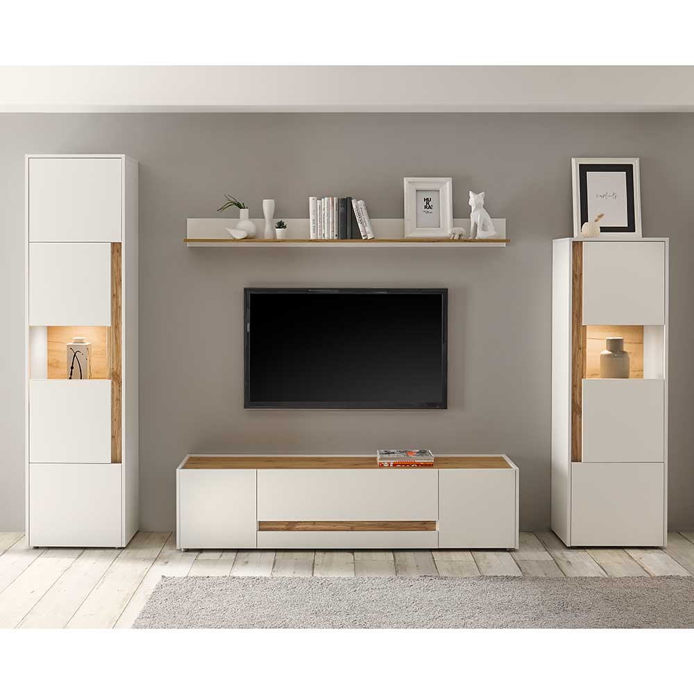 Design Wohnwand 270 cm breit - Nonessia (vierteilig)