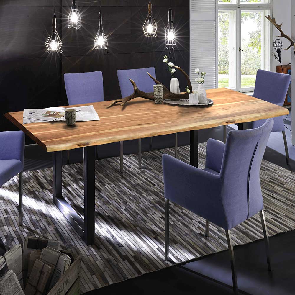 3 Größen Esszimmer Baumkante Tisch aus Akazie - Svanlau