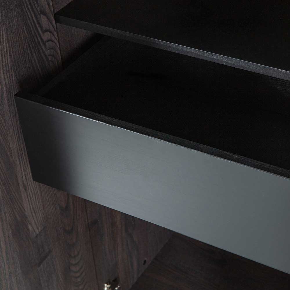 Wohnzimmer Schrank in Esche Dunkel & Schwarz - Eyes