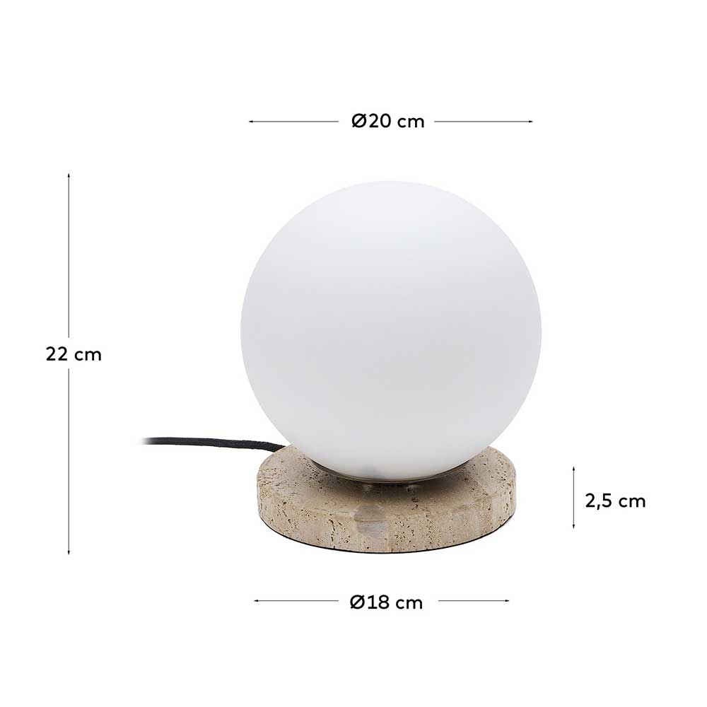 Kugel Tischlampe aus Milchglas Weiß - Zadura