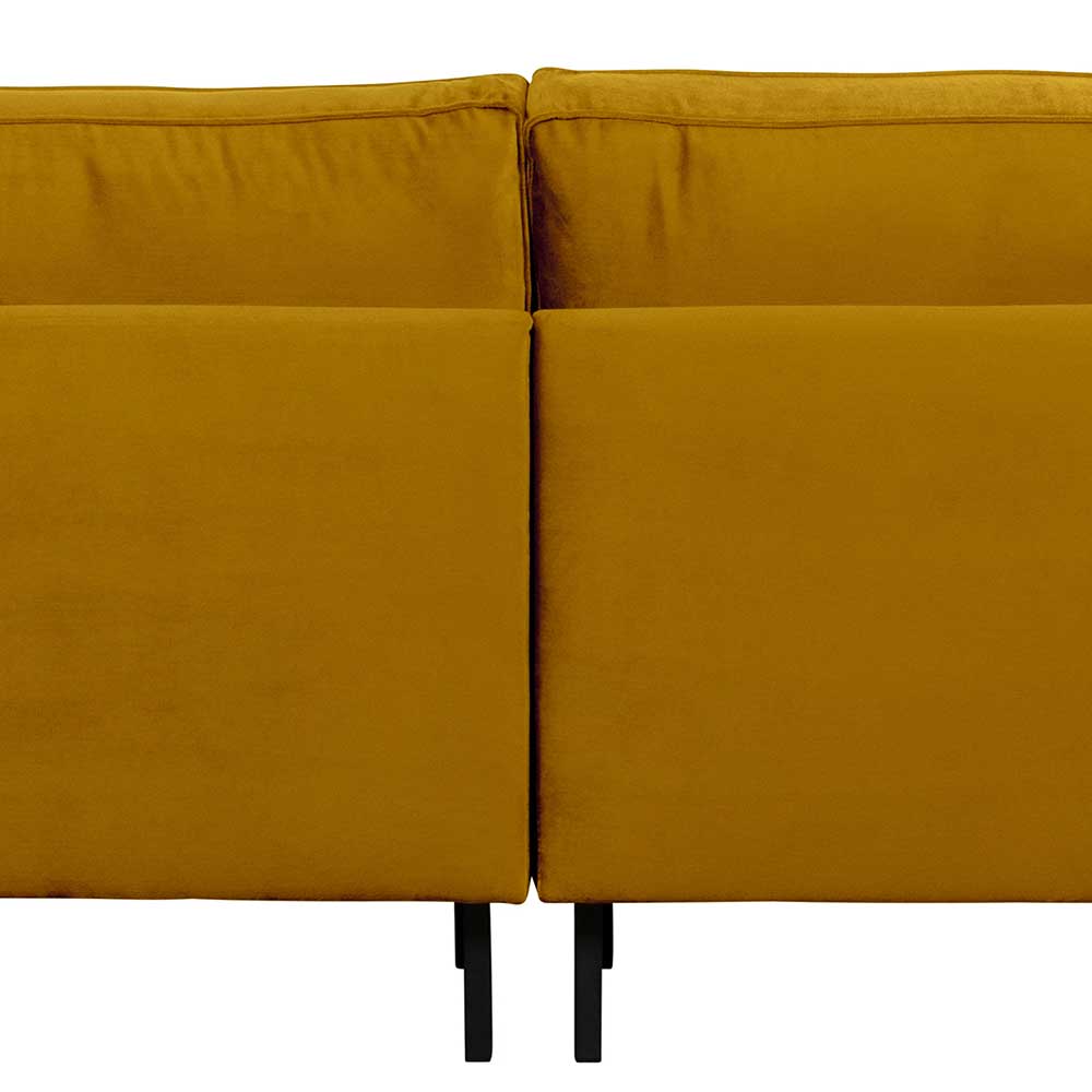Samt Dreisitzer Couch in Ocker - Nustra