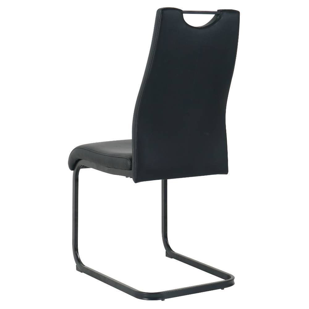 Kunstleder Schwingstuhl in Schwarz - Olia (2er Set)