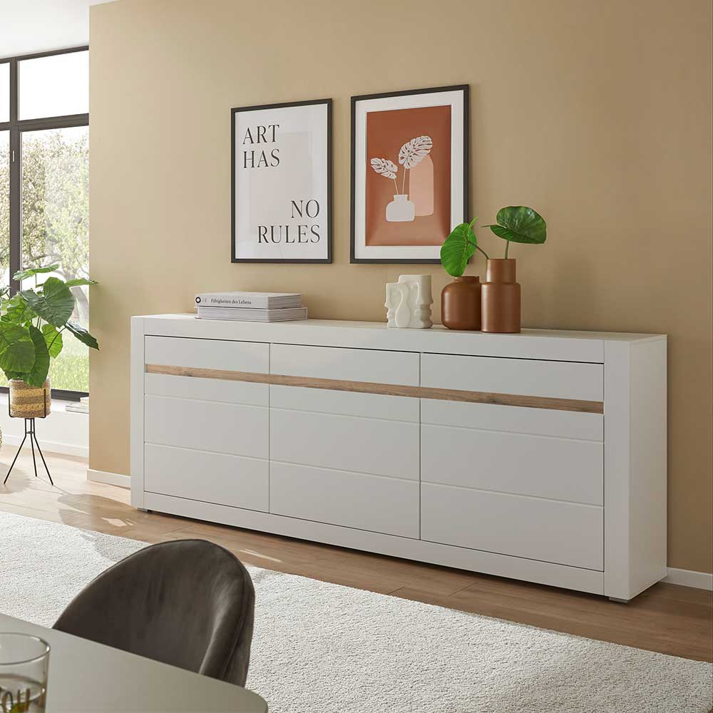 Weißes Sideboard mit 217 cm Breite - Ilana