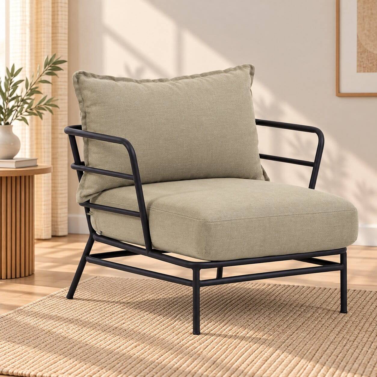 Lounge Sessel in Schwarz Stahl - Imna (2er Set)