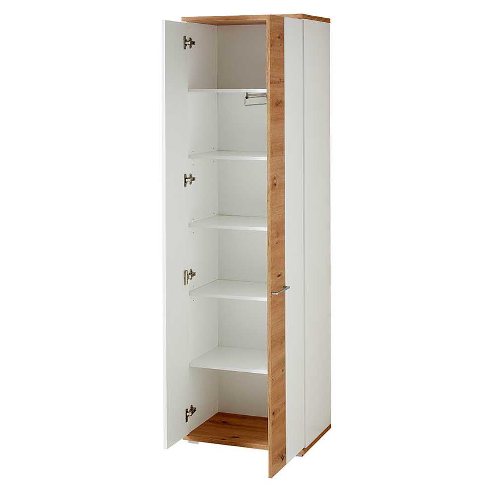 Dielenschrank in Weiß & Wildeiche - 2-türig - Symbrosia